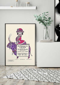 Queen City Printing Inks Vintage Poster - Spotty Pink Cow Print