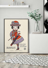 Queen City Printing Inks Vintage Poster - Red & Lavender Lady Print