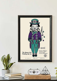 Queen City Printing Inks Vintage Poster - Purple & Green Print