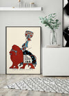 Queen City Printing Inks Vintage Poster - Red & Blue Lion Print