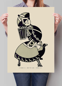 Queen City Printing Inks Vintage Poster - Lady In Grey Inks Print