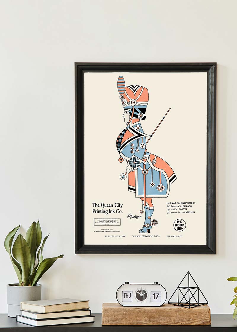 Queen City Printing Inks Vintage Poster - Guard In Pastels Print