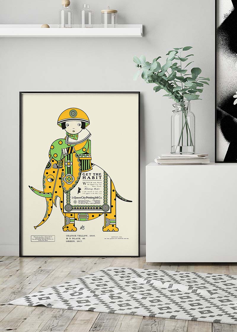 Queen City Printing Inks Vintage Poster - Elephant Print