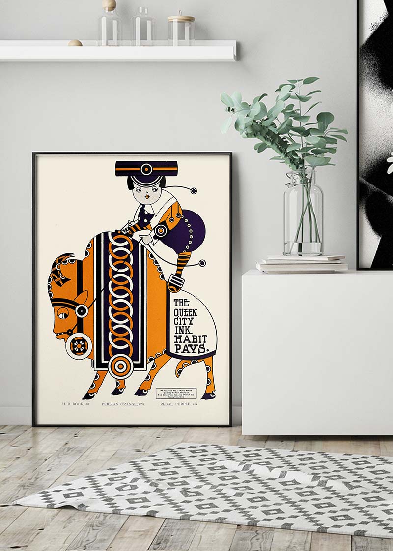 Queen City Printing Inks Vintage Poster - Bull Print