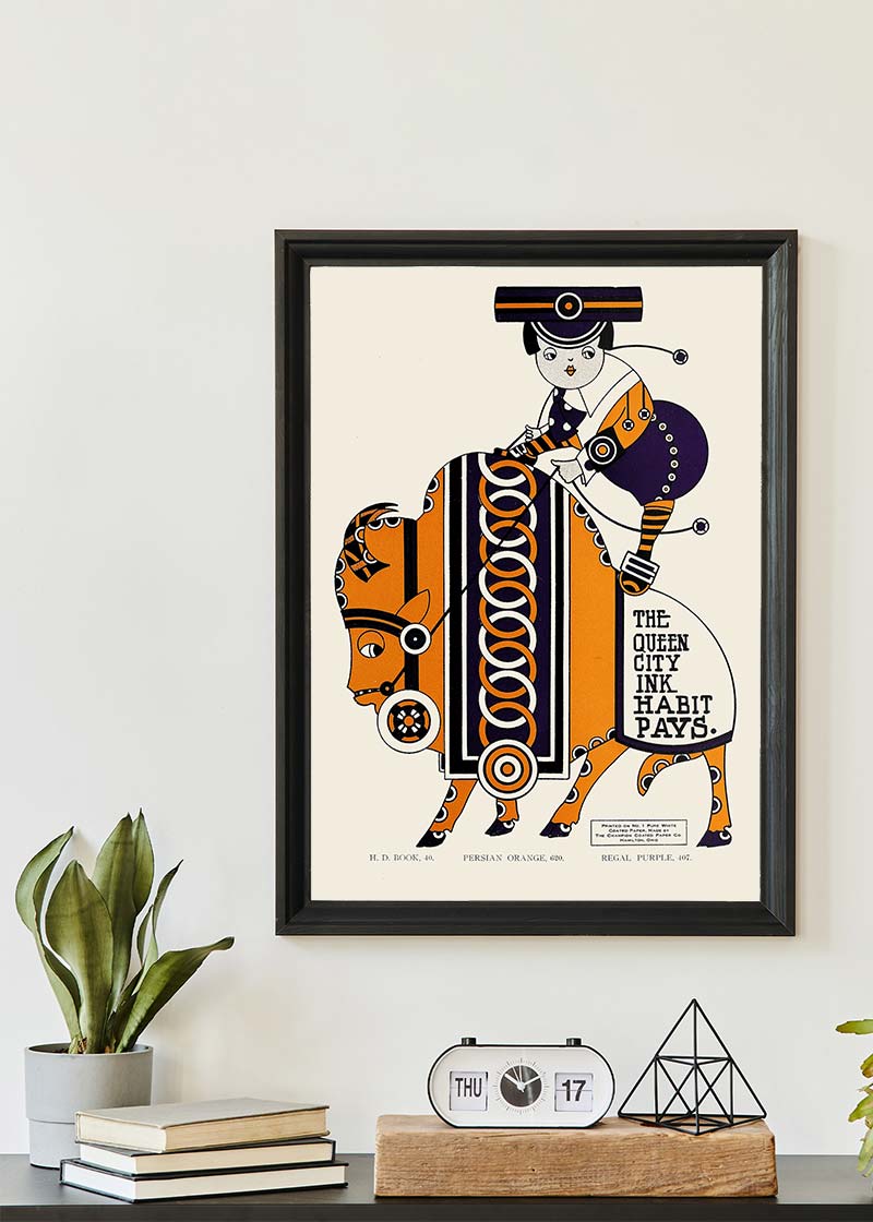 Queen City Printing Inks Vintage Poster - Bull Print