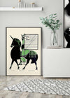 Queen City Printing Inks Vintage Poster - Black & Green Horse Print