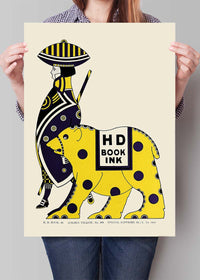 Queen City Printing Inks Vintage Poster - Yellow Bear Print