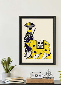 Queen City Printing Inks Vintage Poster - Yellow Bear Print