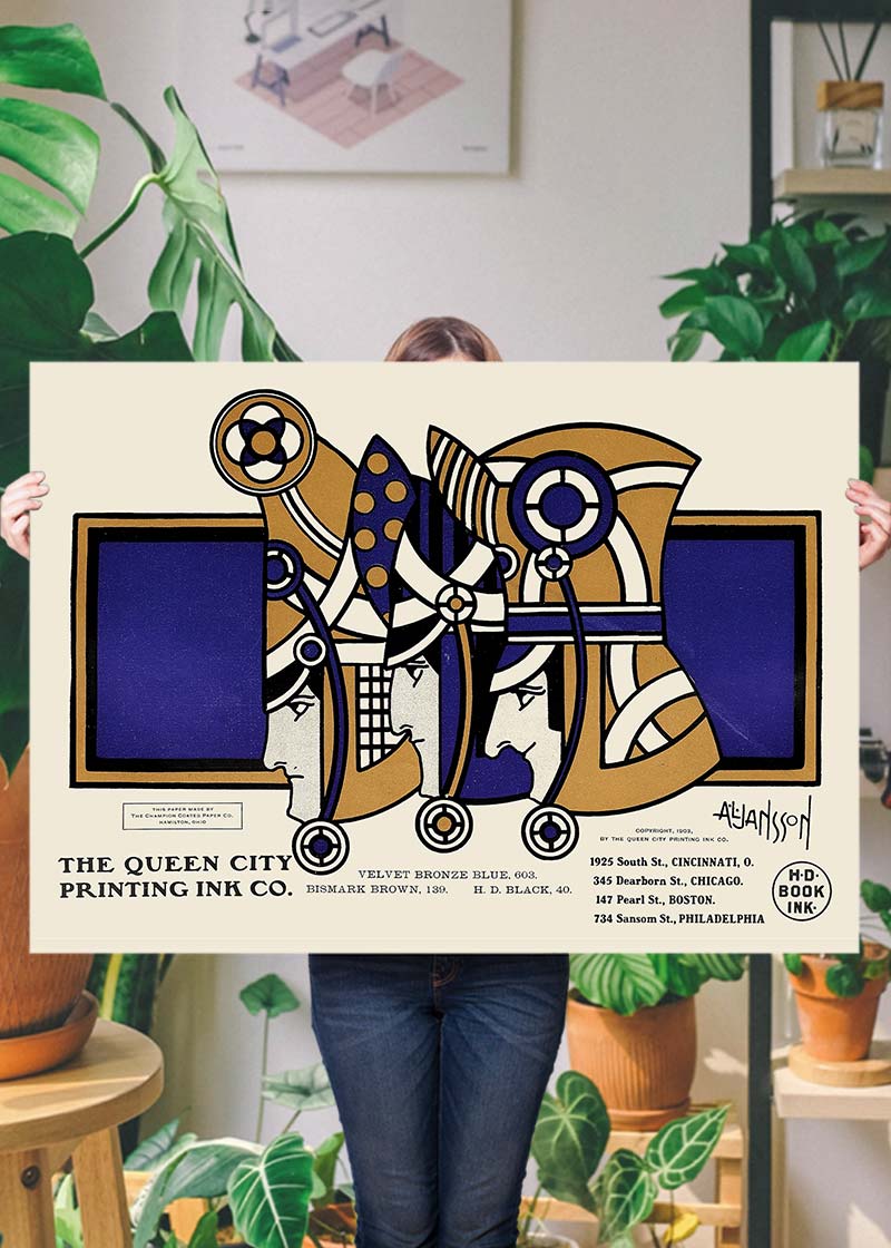 Queen City Printing Inks Vintage Poster - 3 Kings Bronze Print