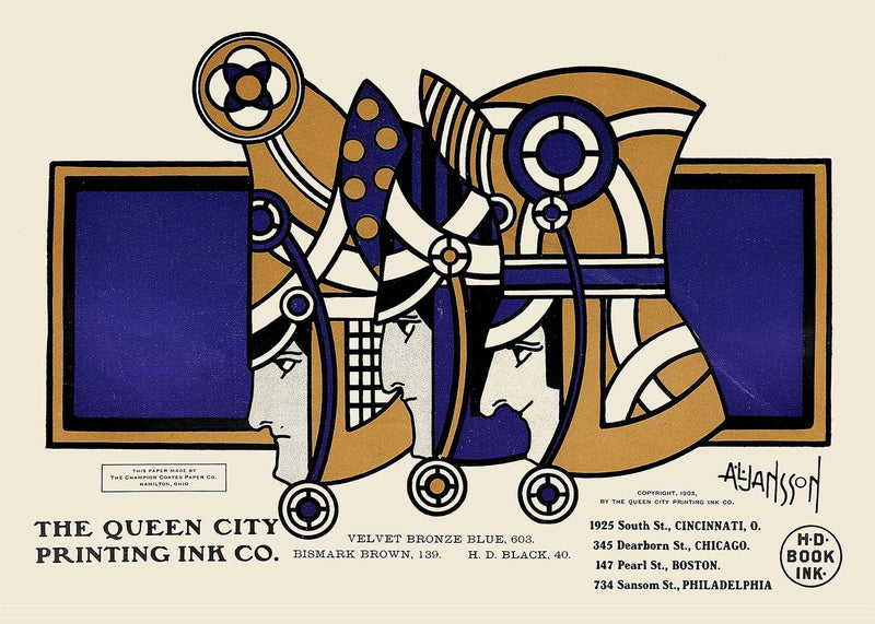 Queen City Printing Inks Vintage Poster - 3 Kings Bronze Print