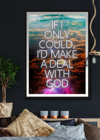 Make A Deal With God Neon Print